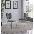 thumbnail image 2 of Winged Side Chairs with Dark Gray Velvet and Gold Chrome Base (Set of 4), 2 of 2