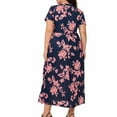 thumbnail image 5 of Nmnitkp Dresses for Women Fashion Style Summer Dress Plus Size Womens V Neck Floral Cocktail Party Midi Dresses with Pocket, 5 of 6