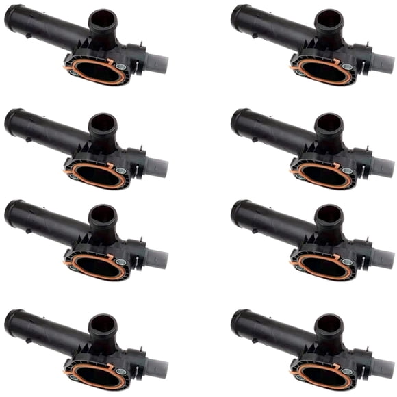 8X Automotive Coolant Thermostat with Temperature Sensor Thermostat Water Connection for 2H 2.0D 2010 03L121131M,8 x coolant thermostat,Black