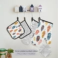 thumbnail image 5 of Flat Colorful Leaves Apron Set with Oven Mitts Pot Holders Set of 5 Kitchen Stuff Accessories, 5 of 6