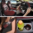 thumbnail image 6 of Binienty Gothic Skull Vehicle Seat Covers Front And Backseat with Car Seat Headrest Cover Armrest Cover Car Seat Belt Covers Keychain Auto Interior Accessories Set 14 Pieces, 6 of 7