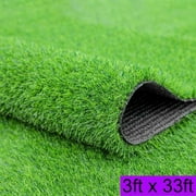 tonchean 3.3ft x 33ft Realistic Artificial Grass Turf Lawn, Indoor/Outdoor Garden Lawn Landscape Synthetic Grass Mat Fake Grass Rug, Thick Faux Grass Rug Carpet for Pets