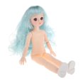 thumbnail image 4 of Encantadora muñeca BJD de 11 ''1/6, cuerpo de plástico desnudo, ojos 3D, muñecas para jugar, suministros de bricolaje, azul Flequillo azul perfke BJD Doll Body Girl, 4 of 9