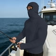 thumbnail image 5 of Havenx Upf 50+ Sun Protection Hooded Shirt for Men Long Sleeve Upf 50+ Shirts with Mask Hooded Uv Protection Rash Guard Thumbhole Outdoor Fishing Lightweight Casual Summer Blouses,Navy XL, 5 of 5