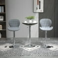 thumbnail image 2 of HOMCOM Round Bar Table, Tall Pub Table with Metal Base, Cocktail Bistro Table Adjustable Counter Height Black Silver, 2 of 10