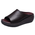 thumbnail image 2 of Wedge Sandals,Womens Walking Sandals,Summer Sandals,Wide Sandals for Women,Comfortable Sandals for Women,Women's Color Flat Bottomed Casual Beach Shoes, Sandals, Women's Shoes,Brown,10.5, 2 of 5