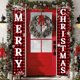 thumbnail image 1 of Decoraciones navideñas Juego de letreros para entrada de patio al aire libre, pancarta de puerta a cuadros de búfalo rojo negro, adornos navideños colgantes para el hogar, decoración navideña para in JAMW Sencillez, 1 of 5