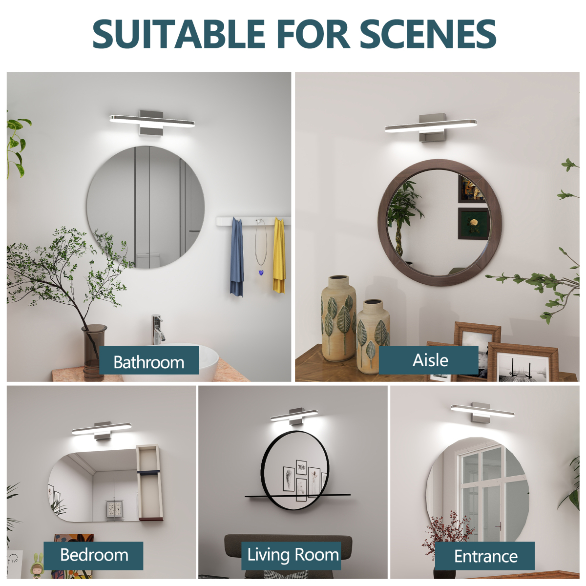 Modern LED Vanity Lights for Bathroom 32IN 16W Daylight White Chrome Light Fixtures Bathroom Lights Over Mirror Vanity Lighting Fixtures Vanity Light On-Site