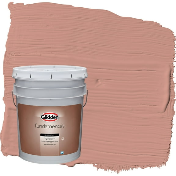 Glidden Fundamentals Long Weekend / Orange Semi-Gloss Exterior Paint, 5 Gallon