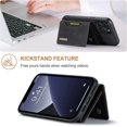 thumbnail image 6 of 2 in 1 Detachable Back Cover Compatible with iPhone 13 Pro Max Wallet Case with Card Holder Leather Pocket Slim Phone Cases 6.7'' (Black), 6 of 9