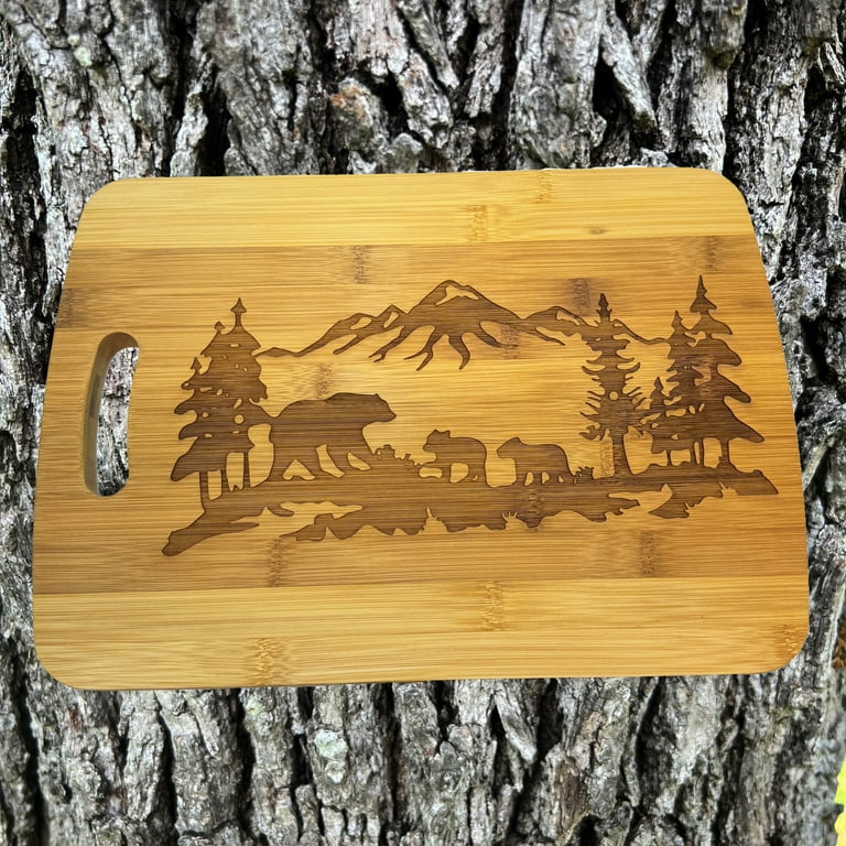 Mama Bear with Babies Bamboo Cutting Board 14''x9.5''x.5'' Bamboo Mama Bear with Babies Bamboo Cutting Board 14''x9.5''x.5'' Bamboo
