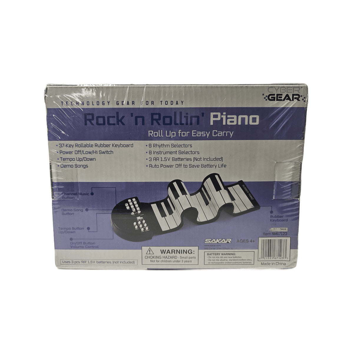 Cyber Gear Rock n' Rollin' Roll Up Piano Rubber 37 Key