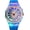 Blue, variant on Womens Mens Fashion Starry Sky Flower Quartz Watch Crystal Dial with LED Backlight Waterproof Resin Strap