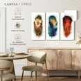 thumbnail image 4 of Elephant Stock Feather Patterns Splatter Wall Art - Horizontal Multi Panel Canvas - Living Room Wall Decor - Decor Elements Multi Panel - White And Beige Decor - 23" x 14", 4 of 4