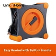 thumbnail image 3 of Link2Home 35 Ft Extension Cord Reel, 4 Outlets, Circuit Breaker, Orange, 3 of 10