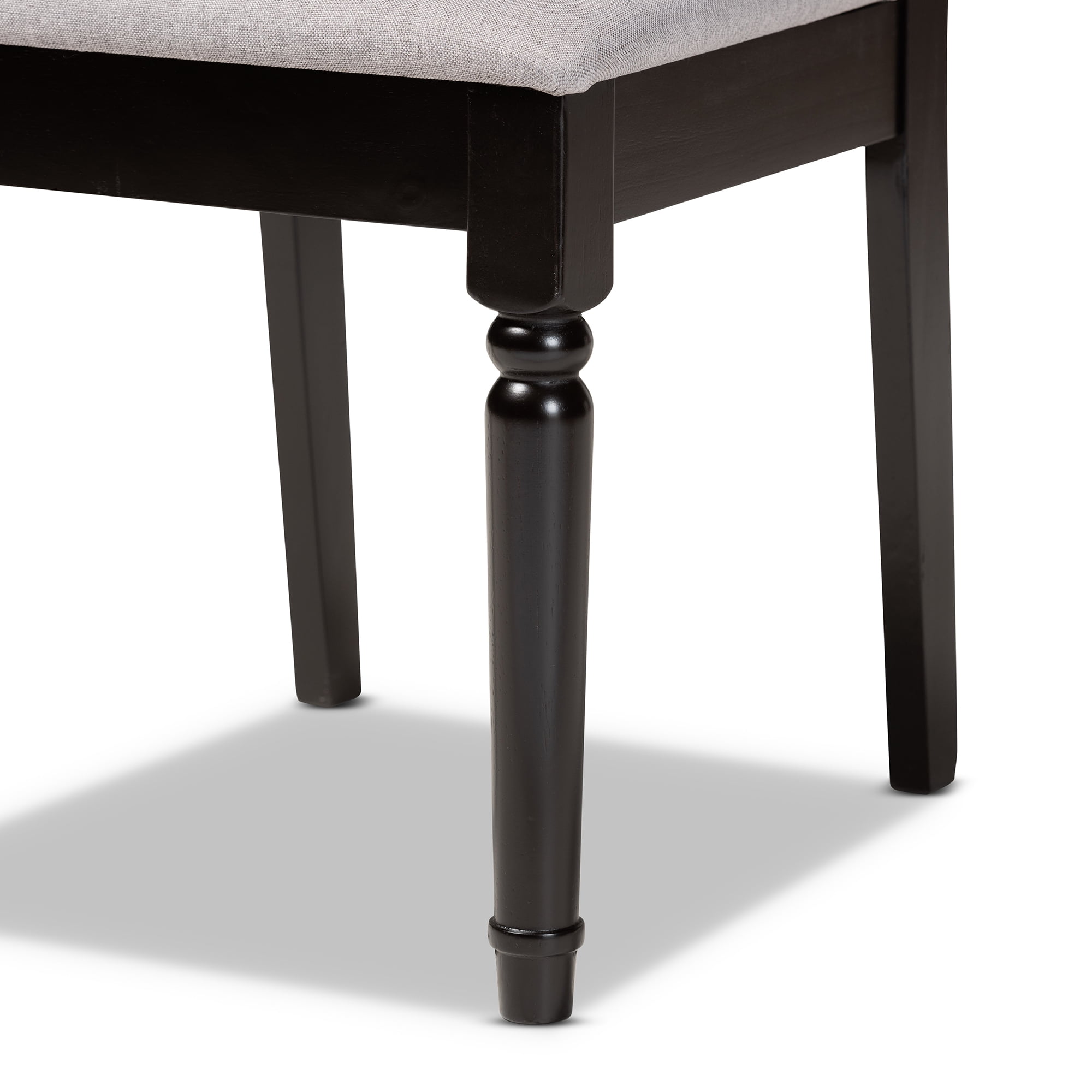 Baxton Studio Cherese Dining Chair, Set of 2, Grey and Dark Brown