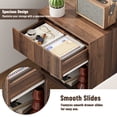 thumbnail image 5 of Fluted Nightstands Set Of 2, Modern Mid - Century Wood Bedside Table With Drawer & Open Storage Shelf, End Table For Bedroom, Living Room, Office, Sofa Side Couch Walnut, 5 of 10