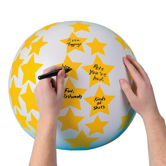 S&S Worldwide Create Your Own Toss 'n Talk-About Ball. Beach Ball Style Ball, 24" Flat Diameter. Customize with Activities, Exercises or Any Topic.