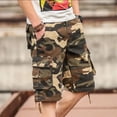 thumbnail image 4 of Pantalones cortos cargo para hombre, holgados, anchos, con botones, para hombre, con múltiples bolsillos, nuevos, de algodón, ropa pesada, pantalones cortos, cómodos, Y2k, 4 of 5