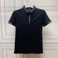 thumbnail image 3 of Ropa informal estética urbana, camisetas tipo polo para hombre lisas de Kpop, camisetas normales con cuello, camisetas elegantes negras nuevas para hombre, 3 of 5