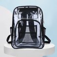 thumbnail image 4 of Mochila PVC Mochila escolar Transparente Ligero Color sólido Juego al aire libre (Negro), 4 of 6