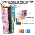 thumbnail image 7 of 30oz Lightpink Daisy Flower Purple Blooms Pattern Tumblers Stainless Steel Tumbler with Lid and Straw,Vacuum Insulated Double Wall Travel Tumbler Cups Mug with Cleaning Brush for Coffee,Tea, 7 of 7