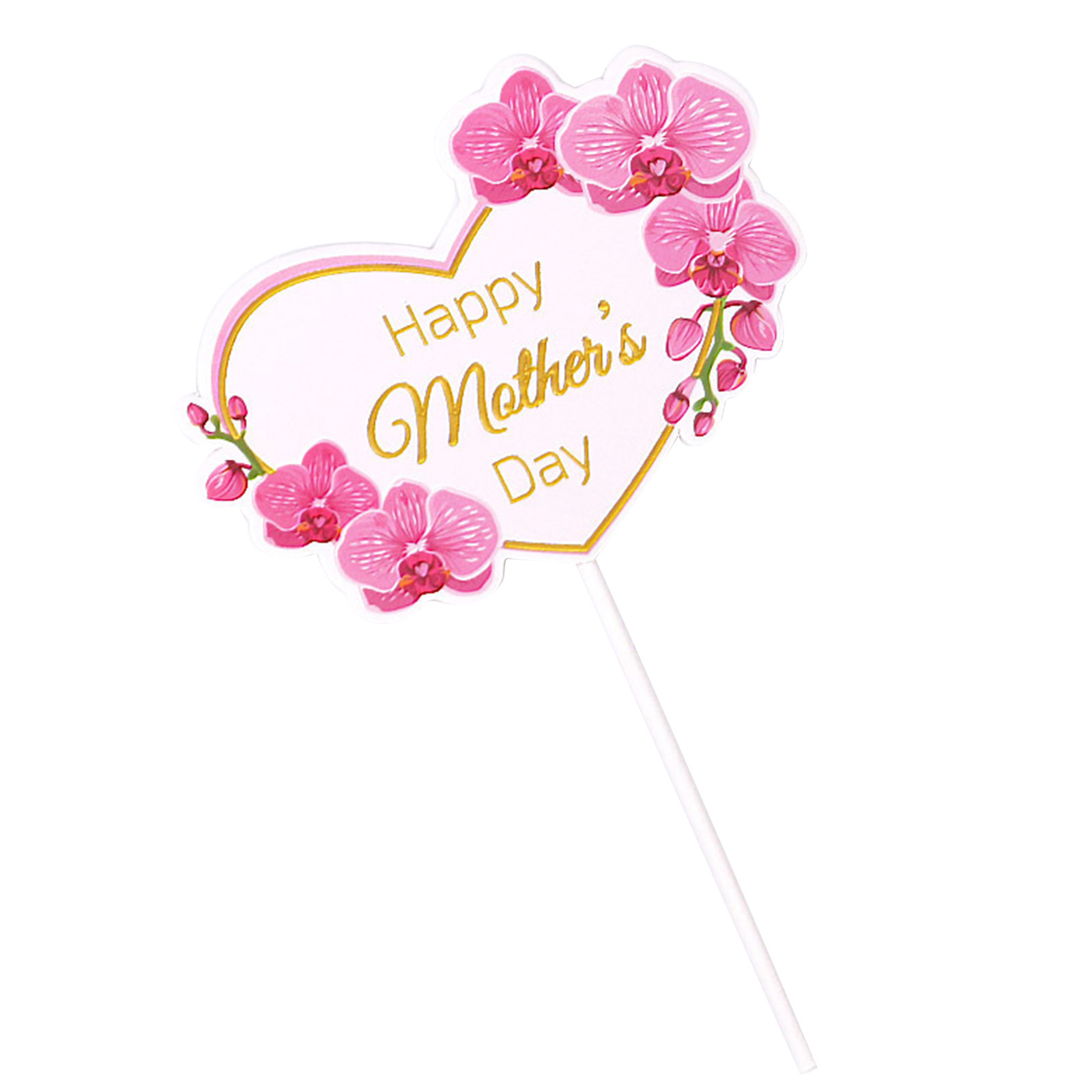 TINYSOME 10Pcs/Set Happy Mothers Day Cake Toppers Sweet Heart Flower