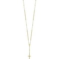 thumbnail image 2 of 14K Yellow Gold Diamond-Cut 3mm Beaded Semi-Solid Rosary Necklace Made In Dominican Republic sf2065-24, 2 of 5