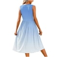 thumbnail image 6 of GaThRRgYP Women Plus Size Dresses Short Sleeve,Fashion Women's Casual Printed Short Sleeved Round Neck Pocket Dress Light Blue XL, 6 of 6