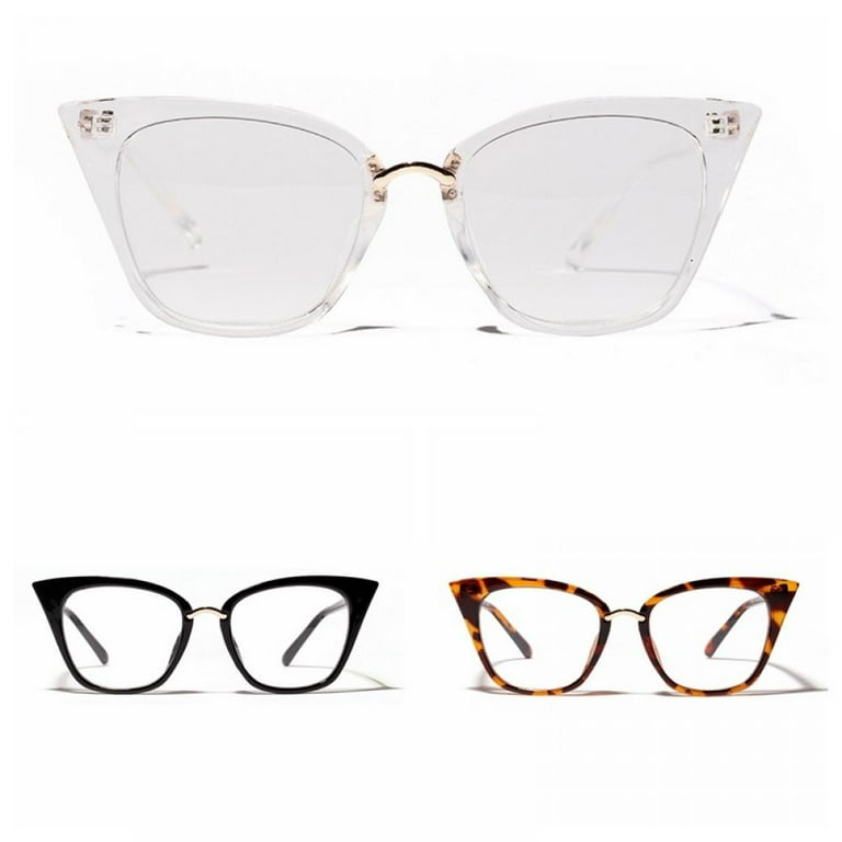 Transparent Cat Eye Prescription Glasses Frame Women Men Eyewear Glasses  Optical Spectacle Diamond Clear Lens Eyeglasses