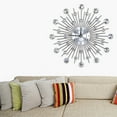thumbnail image 4 of 13 in Wall Clock for Living Room Office, Decorative Clock,Sparkling Bling Metallic Silver Flower-Shaped Wall Clock for Living Room Office, 4 of 8