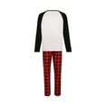 thumbnail image 3 of Family Matching Pajamas Set, Christmas Reindeer Raglan Tops and Plaid Trousers, 3 of 8