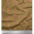 thumbnail image 1 of Soimoi Brown Cotton Jersey Fabric Leaves & Floral Artistic Fabric Prints By Yard 58 Inch Wide, 1 of 1