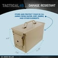 thumbnail image 2 of Tactical45 Metal Ammo Box - 50 Cal Tan Ammo Storage Container with Flip Top, 2 of 2