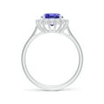 thumbnail image 2 of ANGARA Natural 1.9 ct Tanzanite Engagement Ring with Floral Diamond Halo in 14K White Gold for Women (Size-9x7mm) | December Birthstone, Anniversary, Jewelry Gift for Women | Natural Tanzanite Ring, 2 of 9