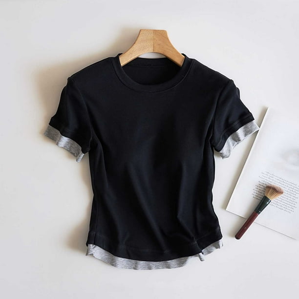 Pijama de manga corta para mujer, de verano, ligero y transpirable, con almohadillas para el pecho y camisetas de manga corta. Pijama de poliéster para mujer.