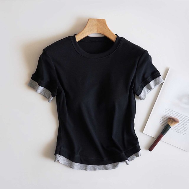 Pijama de manga corta para mujer, de verano, ligero y transpirable, con almohadillas para el pecho y camisetas de manga corta. Pijama de poliéster para mujer.