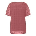 thumbnail image 3 of Blouse à Manches Courtes Col Rond Couleur Unie pour Femmes, 3 of 5