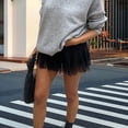 thumbnail image 6 of Women Y2k Lace Mini Skirts Summer Skirt Pleated Ruffle Floral Lace Tiered Short Skirts Underskirt, 6 of 7