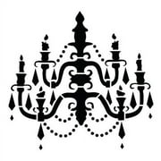 Chandelier Stencil by StudioR12  Elegant Baroque Art - Mini 5 x 5-inch Reusable Mylar Template  Painting, Chalk, Mixed Media  Use for Journaling, DIY Home Decor - STCL684_1