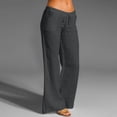 thumbnail image 2 of Summer Pants for Women High Waisted Wide Leg Pants Fashion Drawstring Elastic Trousers Comfy Straight Leg Long With Pockets Jean Women Polyester Track Rhinestones High Waist Sequin Dark Gray 4XL, 2 of 6