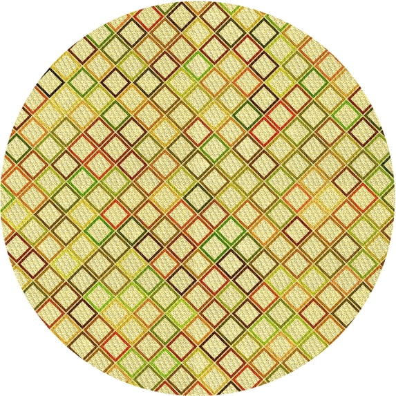 Ahgly Company Indoor Round Patterned Cinnamon Brown Area Rugs, 6' Round