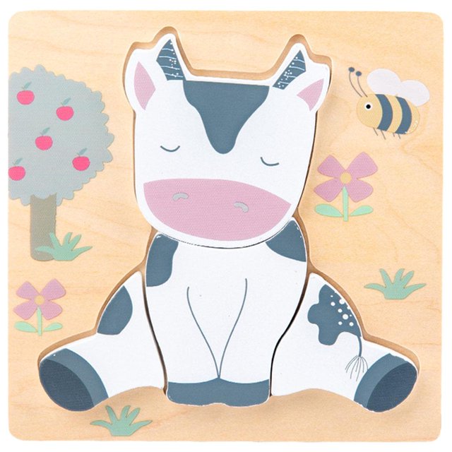lionlar Wooden Animal Puzzle Educational Pre- calf