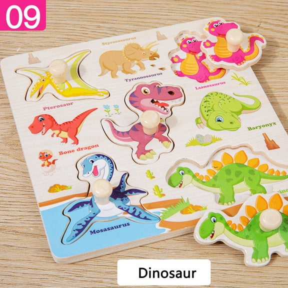 Aonerit Wooden Peg Puzzles for Toddlers, Montessori Toddler Puzzles for 1-4 Years Old, Preschool Educational Learning Puzzles Toys Gifts for Baby Boys Girls Age 1-4