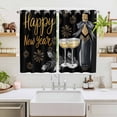 thumbnail image 2 of Happy New Year Kitchen Curtains Window Panels, Cups Modern Art Insulated Window Treatment Curtain, Grommet Curtains for Bedroom/Living Room/Bathroom, 2 Piece 52"Wx63"L, 2 of 8