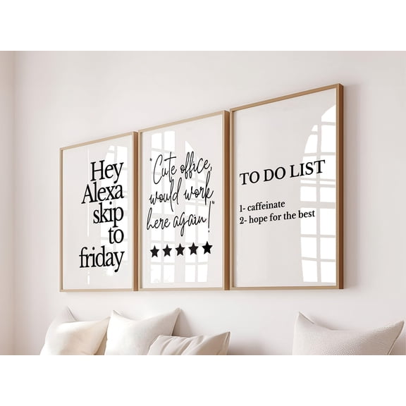 Funny Office Wall Art Set of 3 Prints Sarcastic Workplace Posters Sassy Office Decor Fun Motivational Quotes for Women Cubicle Desk Decor, Poster Only