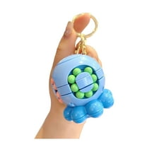 HUANLEDASH Octopus-shaped Keychain Kids Adults Stress Relief Fidget Toy Colorful Beans Tracks Bag Charm Fun Sensory Toy