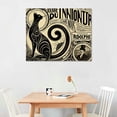 thumbnail image 2 of Orinice Black Cat Art Nouveau Wall Painting for Home Office Wall Decor Set of Prints Unframed 20x16in, 2 of 6