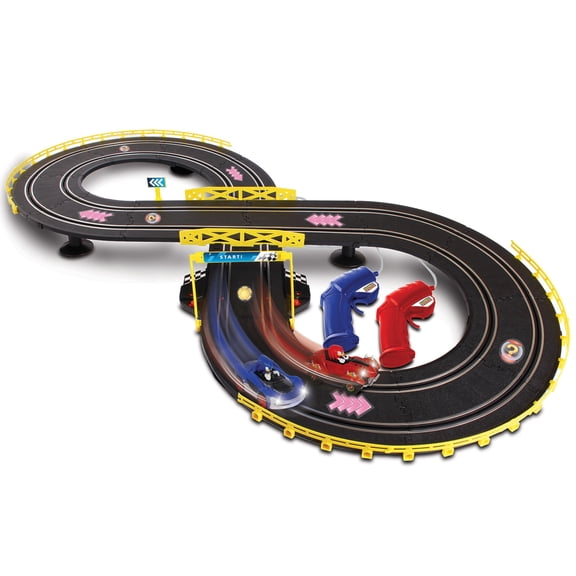 NKOK: Sonic CrossWorlds Super Race Set - Sonic & Knuckles - 2 Slot Car Character Vehicles, Figure-8 Track, Lap Counter, Controllers, Licensed, Kid 5