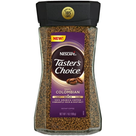 (3 Pack) NESCAFE TASTER'S CHOICE 100% Colombian Medium Roast Instant Coffee 7 oz. (Best Instant Colombian Coffee)
